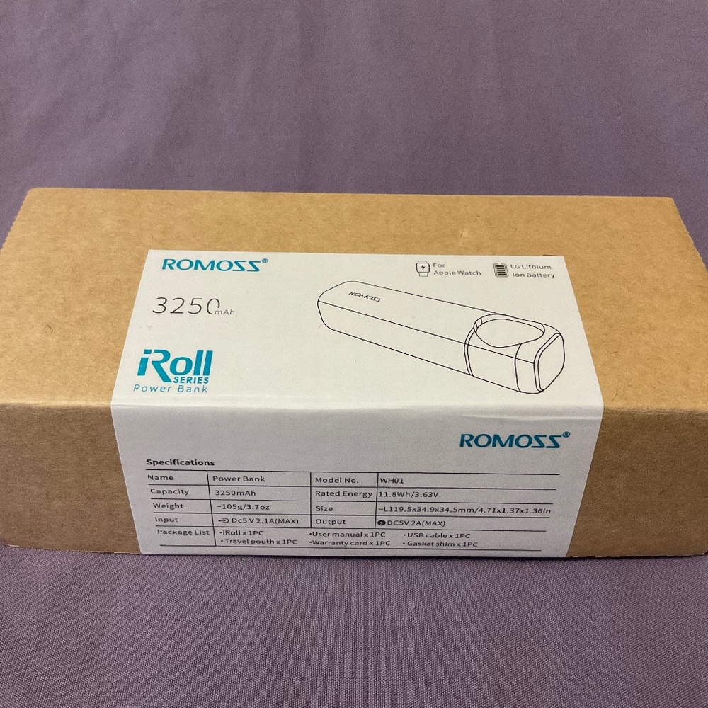 Apple Watch Portable Power Bank 3250mAh. Lg Lithium Ion. New ROMOSS FAST SHIP!!